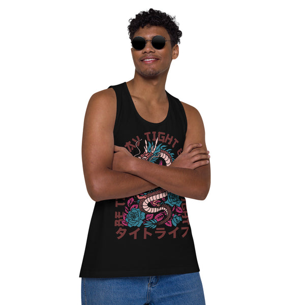 Be Tight, Stay Tight & Live Tight men’s premium tank top