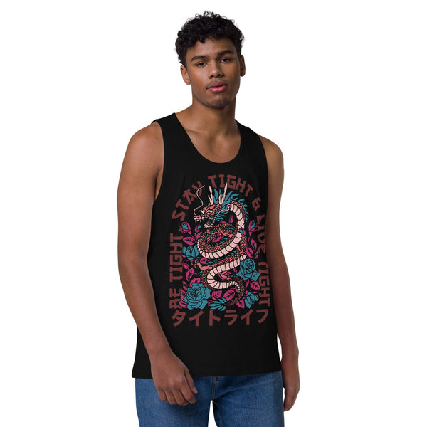 Be Tight, Stay Tight & Live Tight men’s premium tank top